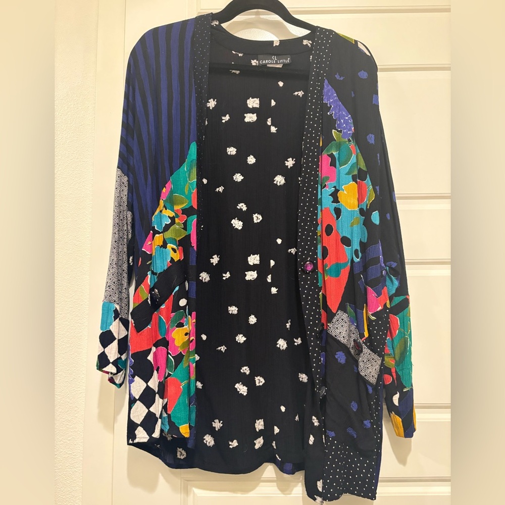 Vintage 80s Carole Little Jacket with one real pocket Size 8
